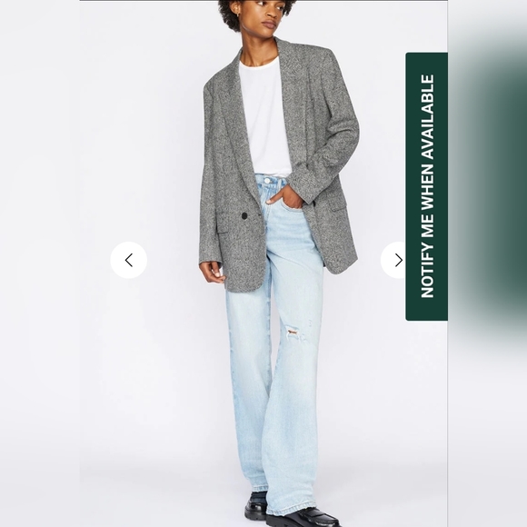 FRAME Le Jane Distressed High Rise Wide Leg Jeans in Winslow 30 - Picture 3 of 16